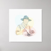 考古学者の一行美術継続シンプル キャンバスプリント (正面)