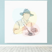 考古学者の一行美術継続シンプル キャンバスプリント (インサイチュ (ウッドフロア))