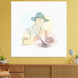 考古学者の一行美術継続シンプル キャンバスプリント