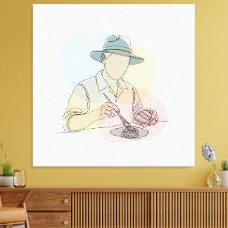 考古学者の一行美術継続シンプル キャンバスプリント