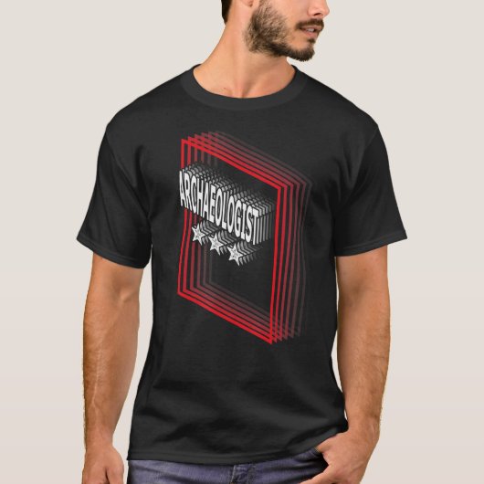 考古学者の役職の評価レトロ Tシャツ (正面)