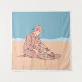 考古学者シンプルの一行美術継続 タペストリー