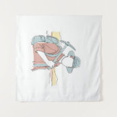 考古学者シンプルの一行美術継続 タペストリー (正面(横))