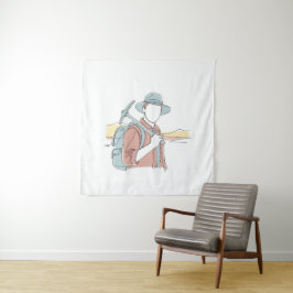 考古学者シンプルの一行美術継続 タペストリー