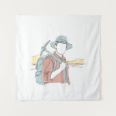 考古学者シンプルの一行美術継続 タペストリー (正面)