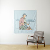 考古学者シンプルの一行美術継続 タペストリー (インサイチュ)