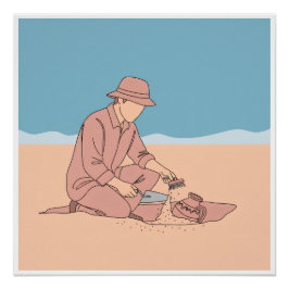 考古学者シンプルの一行美術継続 ポスター