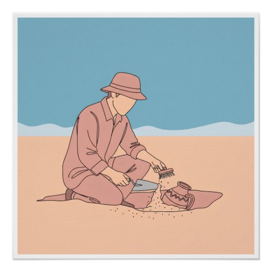 考古学者シンプルの一行美術継続 ポスター (正面)