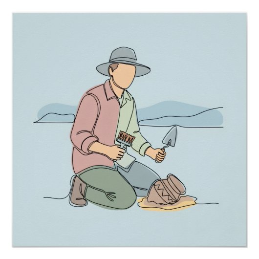 考古学者シンプルの一行美術継続 ポスター (正面)