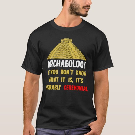 考古学者ピラミッド遺物の化石の古記録 Tシャツ (正面)