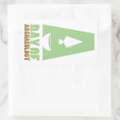 考古学長方形ステッカーの日 長方形シール (バッグ)