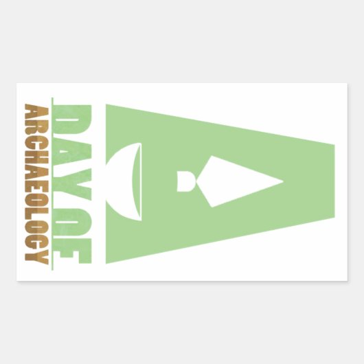 考古学長方形ステッカーの日 長方形シール (正面)