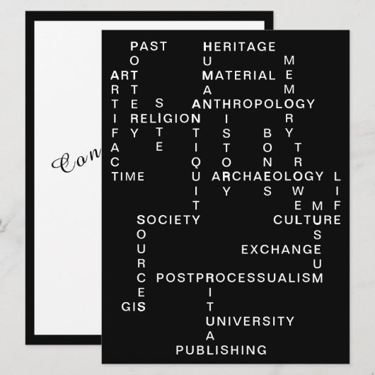 考古学・人類学クロスワードパズル (正面/裏面)