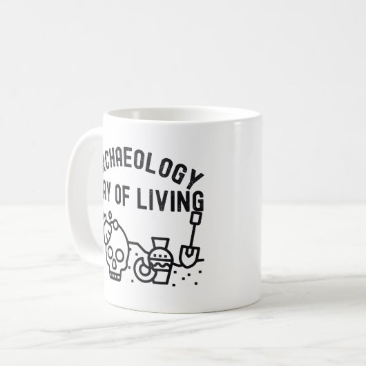 考古学 – 生き方,考古学ことわざ コーヒーマグカップ (正面左)