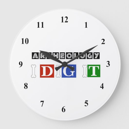 考古学I掘る ラージ壁時計 (正面)