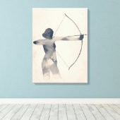 考古水色シルエット キャンバスプリント (インサイチュ (ウッドフロア))