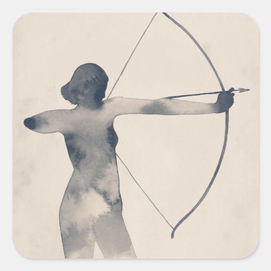 考古水色シルエット スクエアシール (正面)