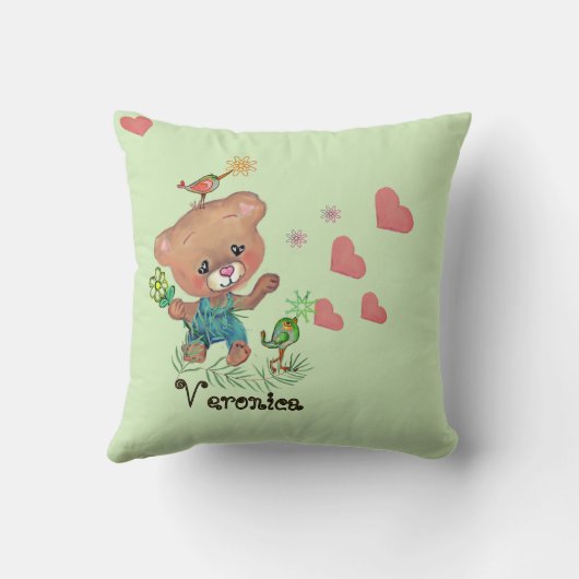 耐えられない甘い女の子とテディベア クッション (裏面)