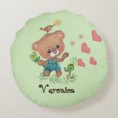 耐えられない甘い女の子とテディベア ラウンドクッション (裏面)