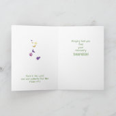 耐え忍ぶ良い取得テディベア付き/花、宗教的 カード (内部)