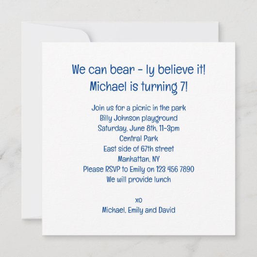 耐え忍べ信じる!パンダの誕生日 招待状 (裏面)