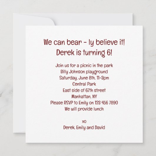 耐え忍べ信じる！誕生日を祝う 招待状 (裏面)