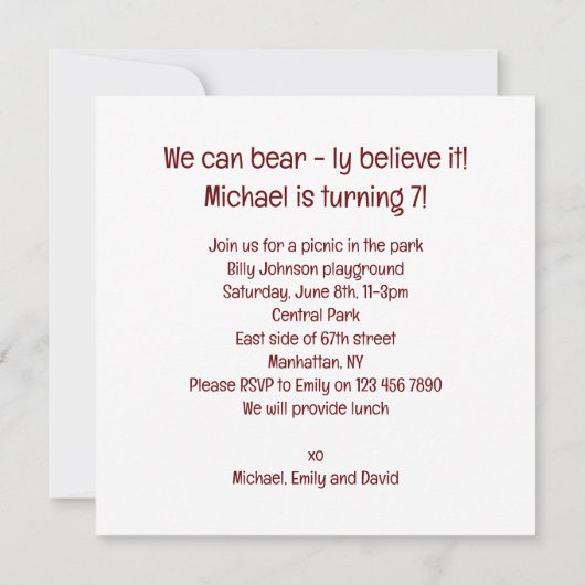 耐え忍べ信じる!誕生日を祝う 招待状 (裏面)