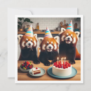 耐え忍べ信じる!赤いパンダの誕生日 招待状