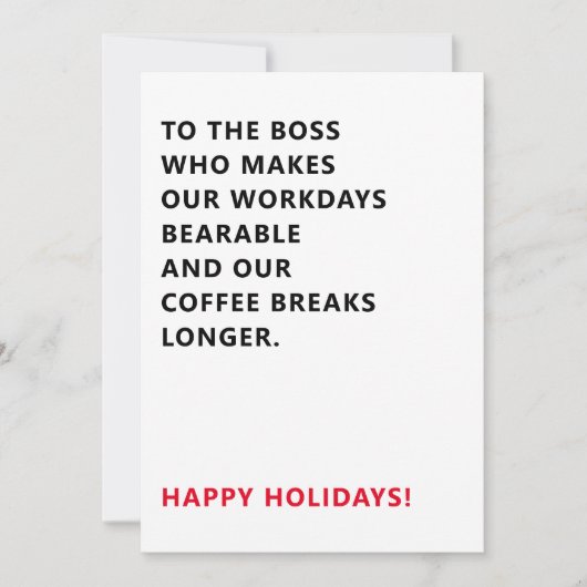 耐え難い営業日とコーヒーブレークおもしろい諺 シーズンカード (正面)