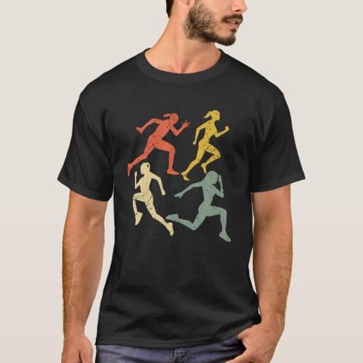 耐久レトロランニングズ旧学校アスリートヴィンタグ Tシャツ (正面)