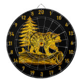 耐久性のあるベアダーツボードと金ゴールドアクセント ダーツボード (正面)