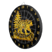 耐久性のあるベアダーツボードと金ゴールドアクセント ダーツボード (正面右)