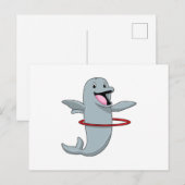 耐久性トレーニングでフィットネスタイヤを履いたイルカ ポストカード (正面/裏面)