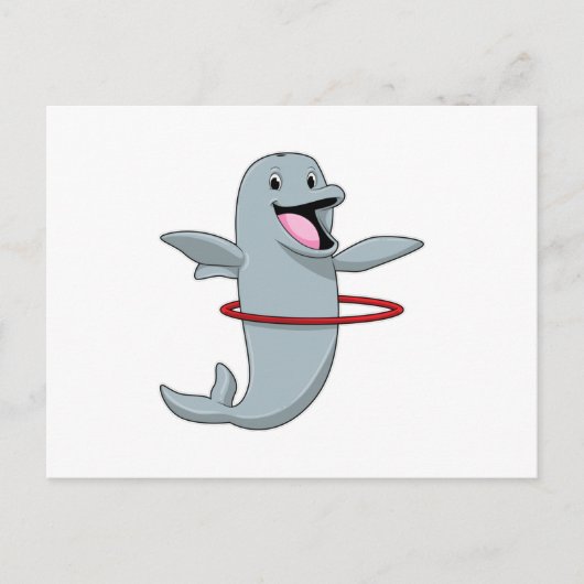 耐久性トレーニングでフィットネスタイヤを履いたイルカ ポストカード (正面)