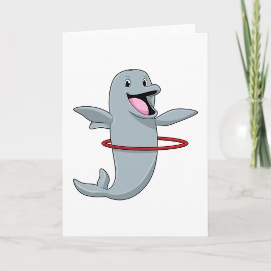 耐久性トレーニング中のイルカとフィットネスタイヤ カード (正面)