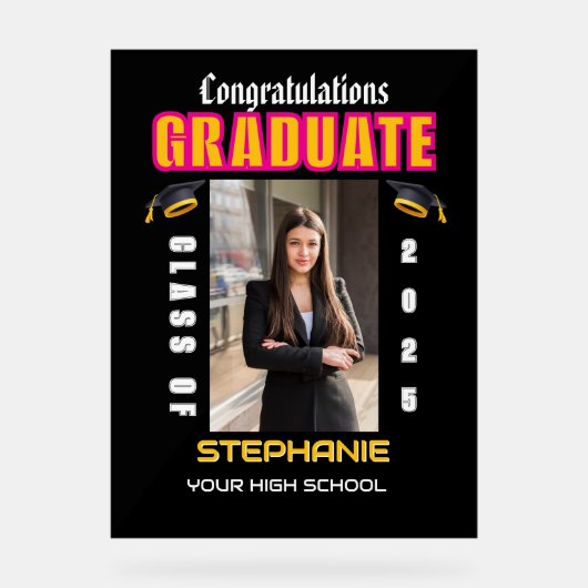 耐候性パーソナライズされたハウスフラグ アクリルサイン (正面)