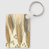 耐旱小麦の植物、ヴィンテージ農業 キーホルダー (裏面)