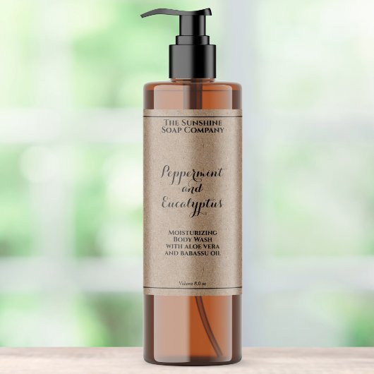 耐水カーリーフォントクラフト化粧品ボトルラベル スパークリングワインラベル