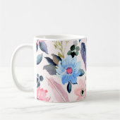 耐水性の花：優雅さのカップフローラ コーヒーマグカップ (左)