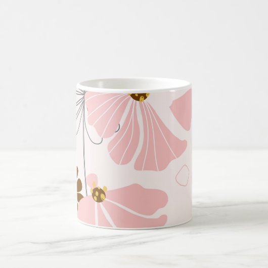 耐水性の花：植物性のTouchを持つマグカップ コーヒーマグカップ (中央)