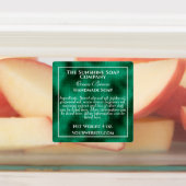 耐水性グリーンフォイル及び白せっけん化粧料 ラベル (貼付)