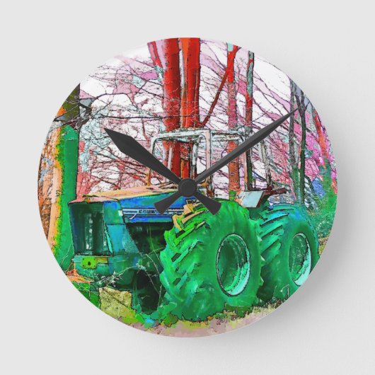 耕作する ラウンド壁時計 (正面)