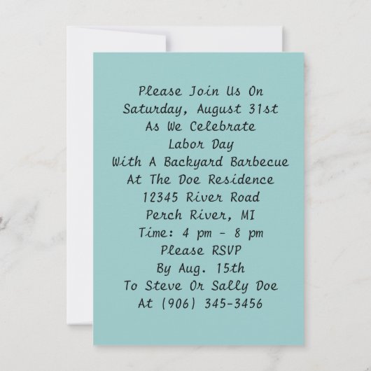 耕作労働日パーティの招待状 招待状 (裏面)