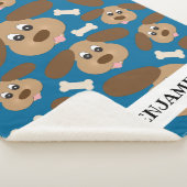 耳が大きいかわいい笑顔のパーソナライズされた犬 シェルパブランケット (3/4)