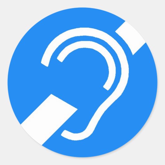 耳が聞こえないののためのステッカーの国際的な記号 ラウンドシール (正面)