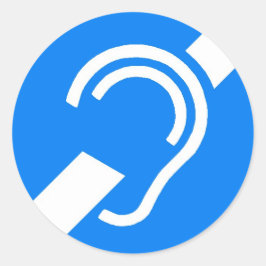 耳が聞こえないののためのステッカーの国際的な記号 ラウンドシール