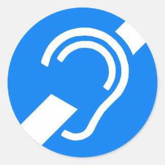 耳が聞こえないののためのステッカーの国際的な記号 ラウンドシール