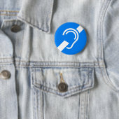 耳が聞こえないののための国際的な記号 缶バッジ (インサイチュ)