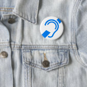 耳が聞こえないののための国際的な記号 缶バッジ (インサイチュ)