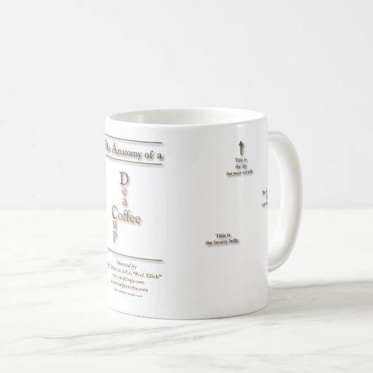 "耳が聞こえないコーヒー"コップの解剖学 コーヒーマグカップ (正面右)